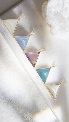 Rare stone crystal necklaces white moonstone, blue lace agate, ametrine, aquamarine, mother of pearl Cheap Modern Triangle Jewelry, Modern Triangle Metal Earrings, Nickel-free Bohemian Triangle Jewelry, Nickel-free Metal Triangle Earrings, Nickel-free Gold Triangle Jewelry, Rare Stone, White Moonstone, Crystal Magic, Stone Crystal