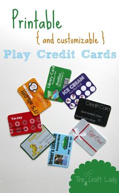 printable and customizable play credit cards