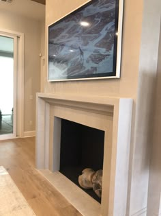 the fireplace is clean and ready for us to put in their new home's living room