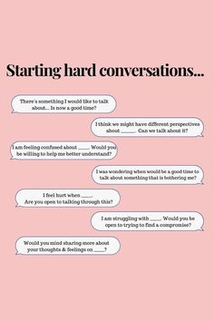 a pink background with text that says, starting hard conversations there's something i would like to talk about