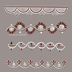 decorative design elements in brown and white