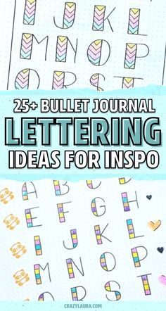 Whether you want to change up your header / title lettering or need a new bullet journal font, these awesome alphabet lettering ideas and spreads will give you the inspiration you need! #bujolettering #alphabet #fonts #bujofont #bulletjournal Doodle Writing Fonts, Lettering Ideas Alphabet Fonts, Cloud Letters Font, Different Types Of Fonts Letters Style, Lettering Easy Simple, Cute Fonts To Write In, Letter Blocks Drawing, Easy Poster Lettering, Lettering Journal Ideas