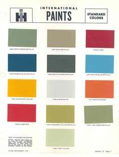 an old poster with different colors of paint on the front and back of each color