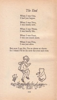 an old children's book with illustrations on the page and in it is a poem