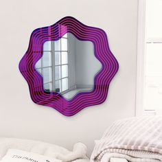 Pop Star Wall Mirror PURPLE Grimace Shake, Star Mirror, Black Waves, Abstract Star, Slate Wall Tiles, Travertine Wall Tiles, Marble Wall Tiles, Purple Mirror, Star Silver