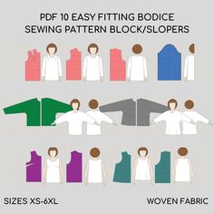 sewing pattern for women's and men's clothing with the instructions to sew them