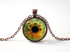 Glass eye necklace Human eye pendant Opthalmology gifts Human eye jewelry Green eyes Gift for wife E Eyeball Necklace, Blue Eye Ring, Eye Gift, Eye Pictures, Picture Necklace, Gothic Necklace, Evil Eye Ring, Human Eye, Sterling Silver Wire Wrap