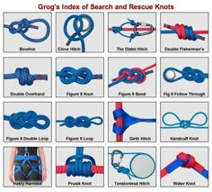 various types of rope used for climbing