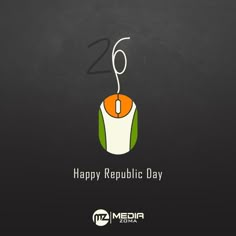 a computer mouse with the number twenty on it's side and happy republic day