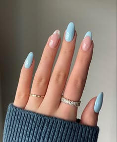 Unghie Sfumate, Classy Nails, Nail Arts, Artificial Nails, Blue Nails, Nail Manicure, False Nails, Trendy Nails