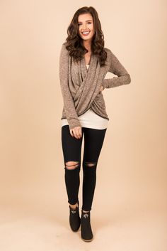 "Problem Solved Top, Taupe" Problem Solved, Stylish Boots, All You Need Is, Chelsea