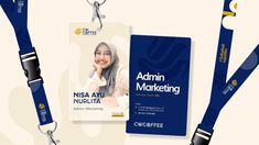 two lanyards, keychain and id card on a white background with an ad for nisa aju nubilta