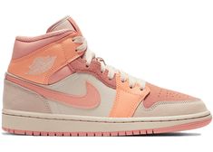 Jordan 1 Mid Apricot Orange (W) - DH4270-800 Apricot Agate, Jordan 1 Mid Women, Jordan Shop, Apricot Orange, Womens Basketball Shoes, Nike Air Jordan 1 Mid, Wings Logo, Air Jordan 3, Nike Air Jordan 1