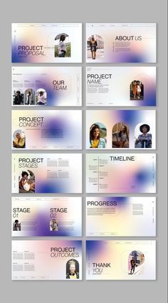 a series of brochures designed to look like people in different colors and sizes