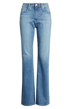 Keep it classic in low-stretch bootcut jeans made with a not-too-high high waist, full-length legs and finished hems for a polished look. 32" inseam; 19 1/2" leg opening; 10" front rise Zip fly with button closure Five-pocket style 99% cotton, 1% elastane Machine wash, tumble dry Imported Jeans Bootcut, Inspired Outfits, Polished Look, High Waist Jeans, Bootcut Jeans, Jean Coat, Designing Women, Clothing And Shoes, Denim Jeans