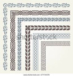 a set of decorative borders and dividers in the style of ancient greek ornames