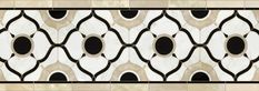 an artistic tile design with black and white circles