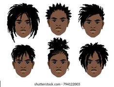 Dreadlock Hairstyles Drawing, Black Male Hairstyles Drawing, Mens Faces, Subject Design, Beards And Mustaches, Genshin Oc, Draw Black, Short Dreads, Chibi Sketch