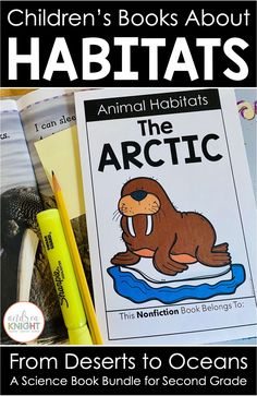 Animal Habitats Around the World - Interactive and kid-approved, these habitat books are a great way to integrate reading skills with science instruction. The best part? They're flap books the children can create on their own! The book set covers seven different animal habitats: Rainforest, Arctic, Wetlands, Ocean, Desert, Forest (Woodlands), and Savanna (Grasslands). Comprehension work comes with each book so you can check for understanding, either informally or as an assessment. Read more... Forest Habitat, Organization And Management, Animal Habitats, Science Books, Fun Activities For Kids, Book Bundles