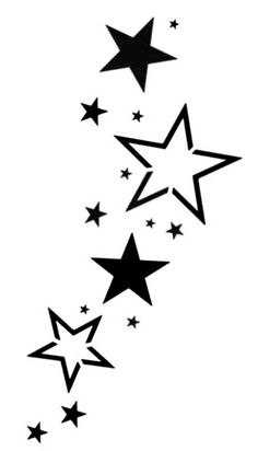 black and white stars flying in the air