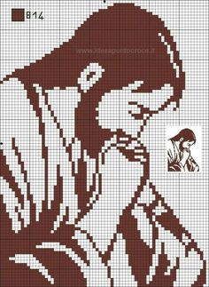 a cross stitch pattern with an image of a man