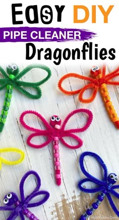 these easy pipe cleaner dragonflies are perfect for kids to make