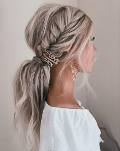 Boho Wedding Hair Ponytail, Lyrical Dance Hairstyles, Long Hair Designs, Boho Hairstyles, Wedding Hair And Makeup, Ponytail Hairstyles, Bridesmaid Hair, Bride Hairstyles