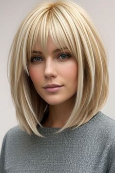 Layered Bob Face Framing, Medium Bob With Bangs, Blond Balayage