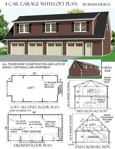 two story garage plans with loft and living quarters for 2 car garage apartment floor plans