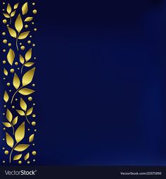 golden leaves on blue background with space for text