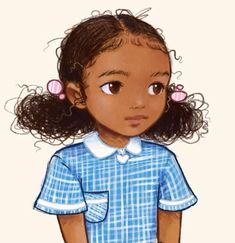 Curly Character, Biracial Character Design, Kids Reference, Kid Character Art, Curly Hair Illustration Character Design, Child Drawing, Kids Illustration Character, Curly Hair Girl Cartoon, African American Hair Drawing