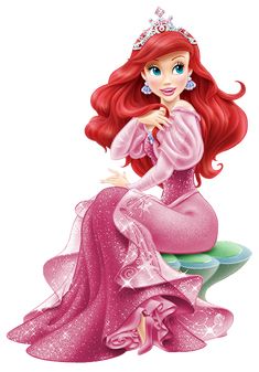 ariel from the little mermaid in pink dress