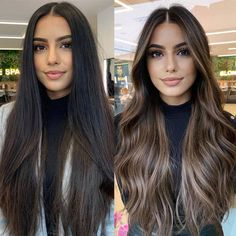 Black To Brunette Hair Before And After, Dark Brown Hair Before And After, Black Hair To Light Brown Transformation, Best Hair Color For Tan Skin Tone, Long Straight Hair Balayage, Scheana Shay Hair, Dark Hair To Light Before And After, Balayage Hair Brunettes