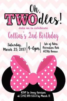 a minnie mouse birthday party with pink and black polka dots