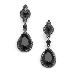 PRICES MAY VARY. LUXURY STYLE: Mariell's Fabulous Jet Black Crystal Clip On Earrings Feature Stunning Jet Colored Pear-shaped Teardrops with Black Diamond Accents in an Antique Grey Hematite Pave Frame, Gorgeous for Bridesmaids, Prom, Homecoming, Mothers of Bride and Special Occasions, Great for Jazzing Up Causal Attire as Well PERFECT SIZE: Measures 2 1/4" High 3/4" Wide, Clip Backs with Comfort Cushions QUALITY DESIGN: Top Quality Jet Black Austrian Crystals in a Dramatic Vintage Drop Setting Small Diamond Rings, Black Crystal Earrings, Beautiful Diamond Earrings, Crystal Teardrop Earrings, Teardrop Dangle Earrings, Discount Jewelry, Wedding Parties, White Gold Earrings, Black Earrings