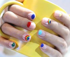 Which can't you be without: coffee or a mani? ☕️ #Repost @unistella_by_ek_lab Pride Nails, Rainbow Nails Design, Colorful Nail, Hands Holding, Super Nails, Rainbow Nails, Short Nail Designs