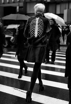 Skeleton. Kate Lanphear, Ellie Saab, Walking Down The Street, Fashion Friday, Design Challenge, Inspiration Fashion, Soft Grunge, Dieselpunk, Rib Cage