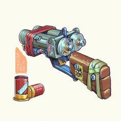 Shotgun Concept Art, Props Concept, 3d Props, Props Art, New Retro Wave, Arte Robot, Game Concept, Robots Concept, Robot Concept Art