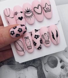 Cool Nails, Halloween Acrylic Nails, Edgy Nails, Grunge Nails, Pretty Nail Art, Fire Nails, Nail Art Hacks, Funky Nails, Best Acrylic Nails