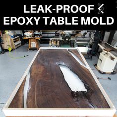 the table is being worked on with epoxy