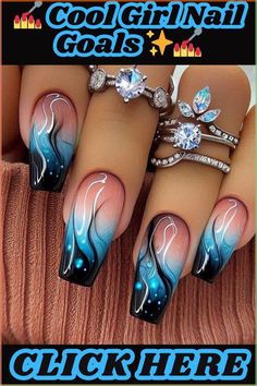 I'm bored so let's see y'all's amazing nails! Unique Nail Designs Creative Beautiful, Raven Nails, Casket Nails, Geometric Nails, Fingernails Painted, Korean Nail Art, Green Nail Designs