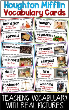 teaching vocably with real pictures to teach children about the different things in their life