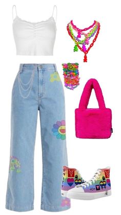 Rainbow Aesthetic Outfit, Kid Core Aesthetic Outfit, Bright Outfits Aesthetic, Kidcore Aesthetic Outfits, Kid Core Outfits, Indie Kid Outfits, Indie Kid Style, Kidcore Outfit, Mode Indie