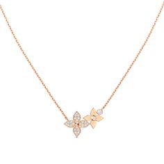 LOUIS VUITTON® - Idylle Blossom Necklace, Pink Gold And Diamonds - Pink Gold Louis Vuitton Necklace, Louis Vuitton Jewelry, Louis Vuitton Official, Fine Jewelry Collection, Delicate Necklace, Cute Jewelry, Pink Gold, Body Jewelry, Or Rose