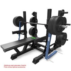 an image of a bench and barbells in the same position on a white background