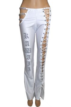 These pants are made out of a stretchy fabric, and embellished with rhinestone straps, crystal letters, and mini rhinestone hearts. This item includes the PANTS only. Mannequin is wearing a size SMALL. SIZE CHART: US SIZE Crystal Letters, Girly Y2k, Crystal Lace, Liquid Gold, Pants Large, Rhinestone Heart, Blue Leggings, Sweat Pants, Black Trim