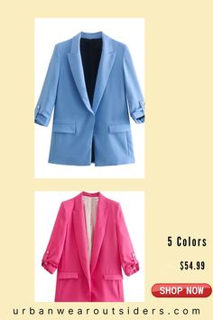 Open Stitching Roll Up Three Quarter Sleeve Blazer These Three Quarter Sleeve Blazer have an open stitching style with a roll-up sleeve design. Three Quarter Sleeve Blazer, Roll Up Sleeves, Punk Outfits, Women's Wardrobe, Japan Fashion, Goth Outfits, Three Quarter Sleeves