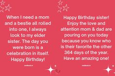 two birthday cards with the words happy birthday and an image of stars on pink background