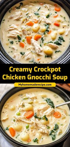 creamy crockpot chicken gnocchi soup is an easy and delicious dinner