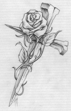 a rose tattoo design on the back of a woman's arm, with an arrow in